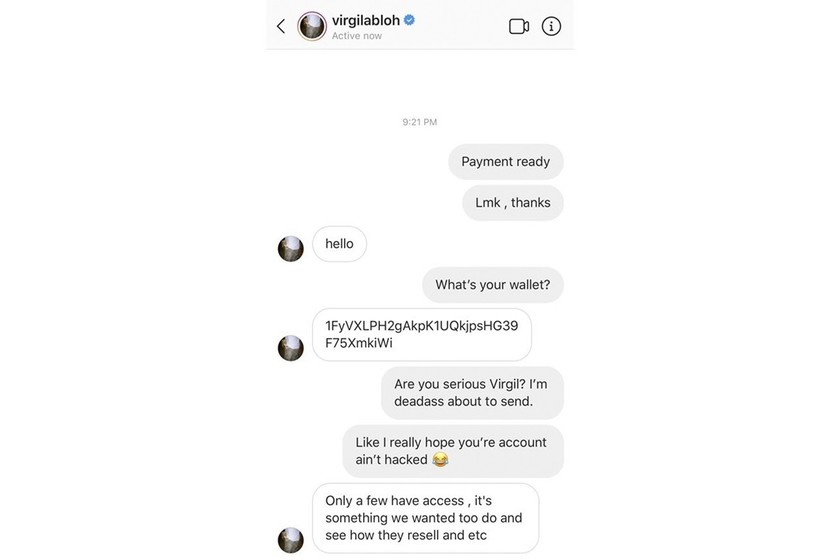 Virgil Abloh æ¬äºº Instagram å¸³èé­é§­å:registered:¢å¥ä¾µ