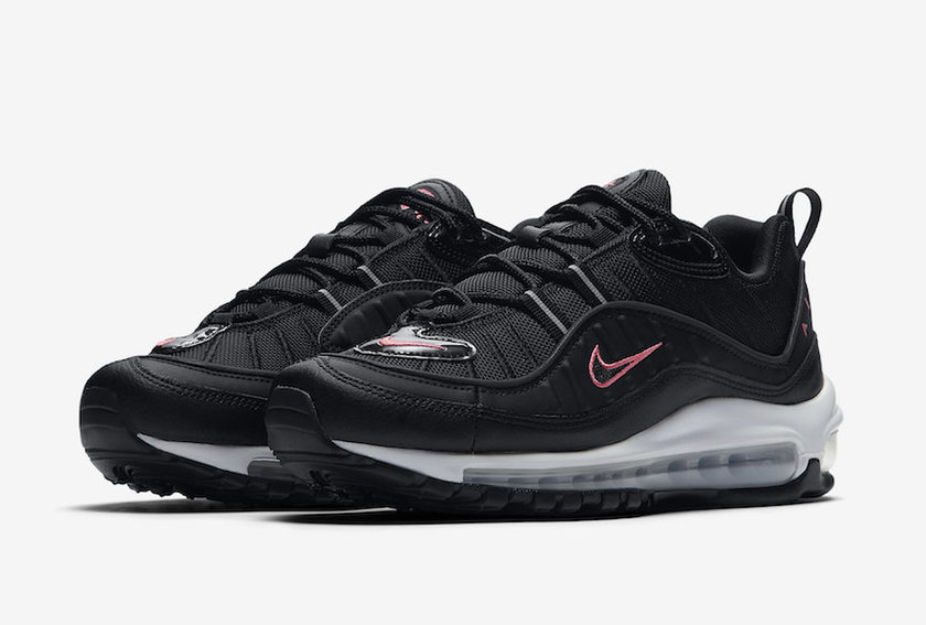 Nike Air Max 98é»è²ç²çº¢è²CN0140-001åå¸æ¥æ