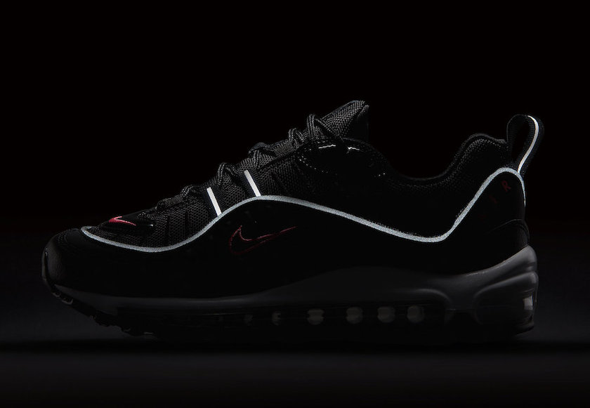 Nike Air Max 98é»è²ç²çº¢è²CN0140-001åå¸æ¥æ