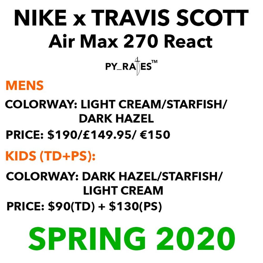 Travis Scott Nike Air Max 270 Reactå叿¥æ