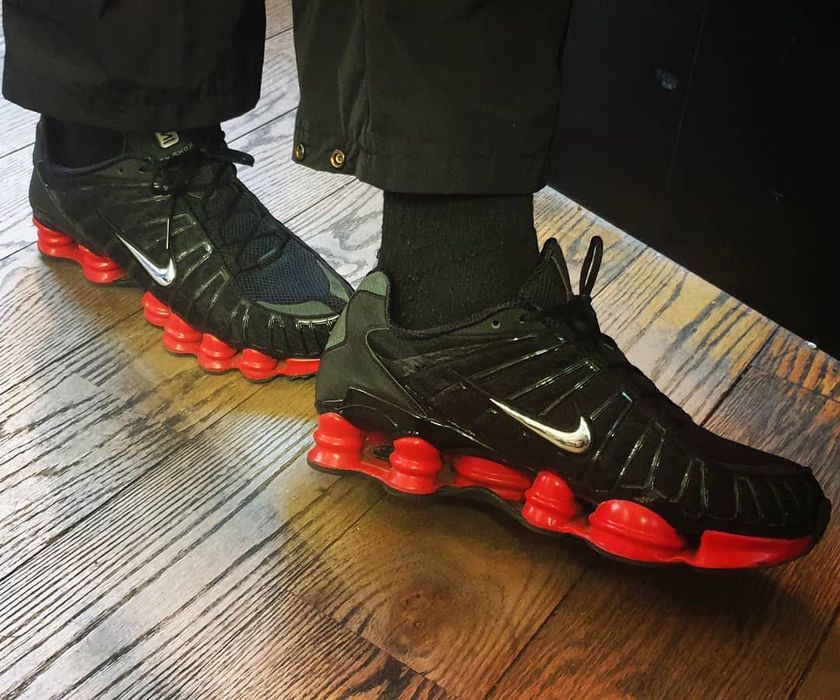 Skepta Nike Shox TL Black Metallic Silver University Redå叿¥æ