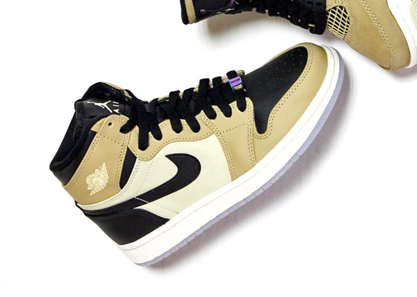 Air Jordan 1 High Premium WMNS Black Fossil Pale Ivory AH7389-003å叿¥æ