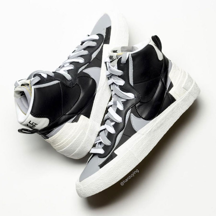 Sacai Nike Blazer Mid Black Grey White BV0062-002åå¸æ¥æ