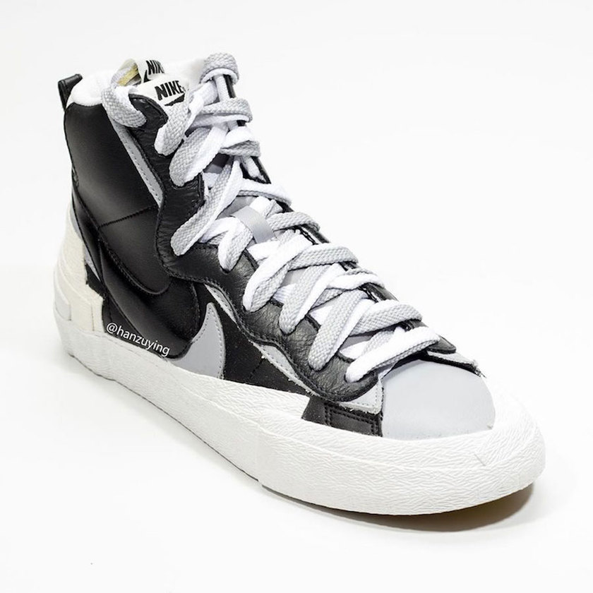 Sacai Nike Blazer Mid Black Grey White BV0062-002åå¸æ¥æ