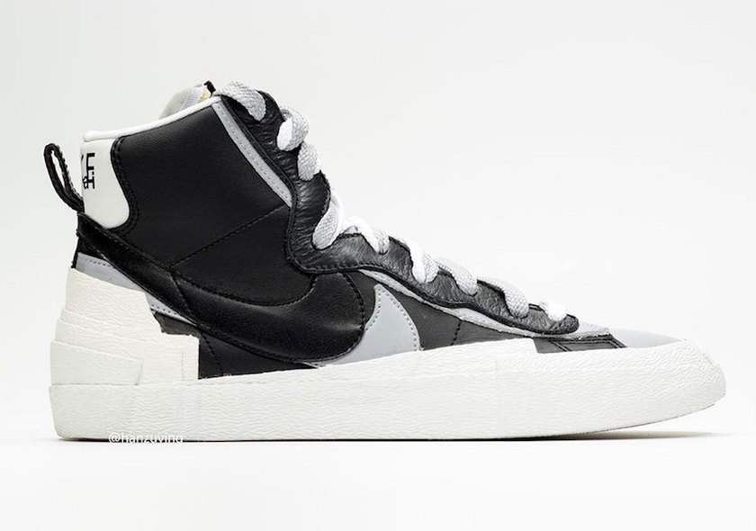 Sacai Nike Blazer Mid Black Grey White BV0062-002åå¸æ¥æ