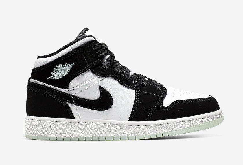 Air Jordan 1 Mid GS Pandaç½è²é»è²èç»¿è²BQ6931-103åå¸æ¥æ