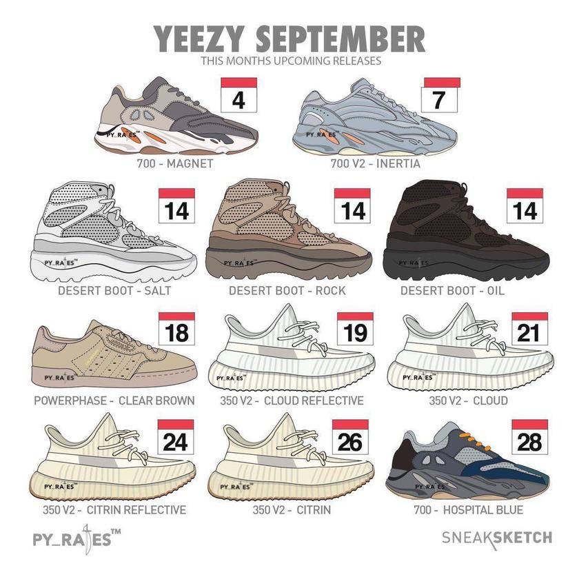 adidas Yeezyï¼2019å¹´9æåå¸æ¥æ