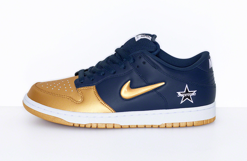 Supreme Nike SB Dunk Low Gold Navyåè¡æ¥æ