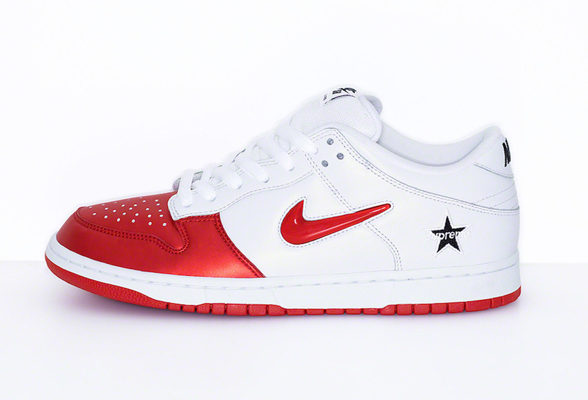 Supreme Nike SB Dunk Low Red Whiteåè¡æ¥æ