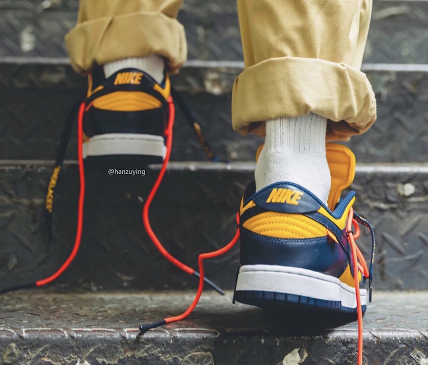 Off-White Nike Dunk Lowå¤§å­¦éæµ·åCT0856-700åå¸æ¥æOn-Feet