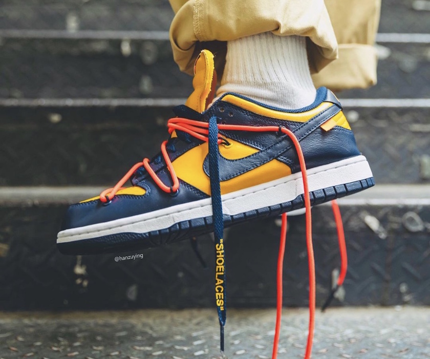 Off-White Nike Dunk Lowå¤§å­¦éæµ·åCT0856-700åå¸æ¥æOn-Feet