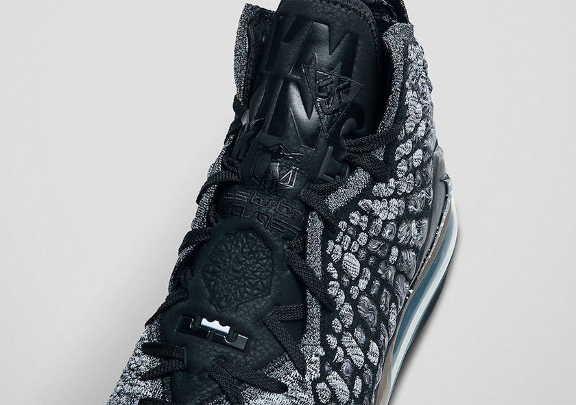 耐克勒布朗17黑白色