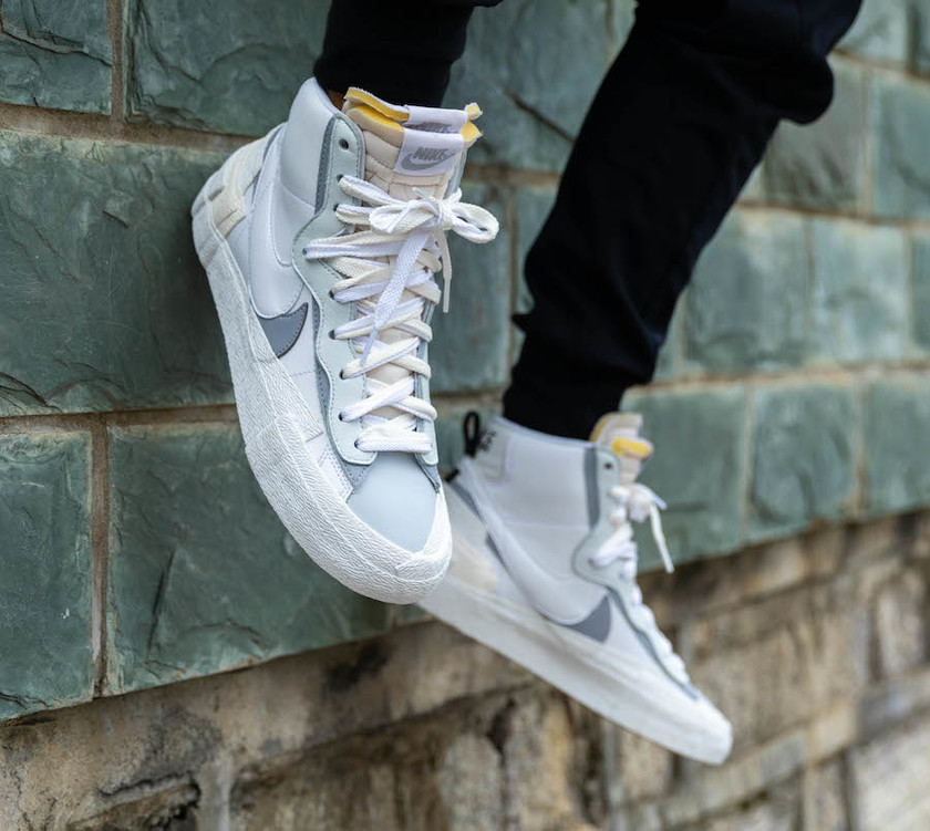 Sacai Nike Blazer Mid White Wolf Grey BV8072-100 2019 Release Date