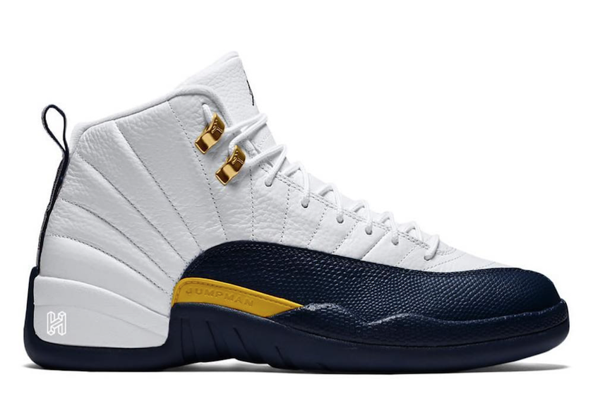 Air Jordan 12 Michigan Home White Amarillo Metallic Gold Midnight Navy 130690-147åå:registered:æ¥æ