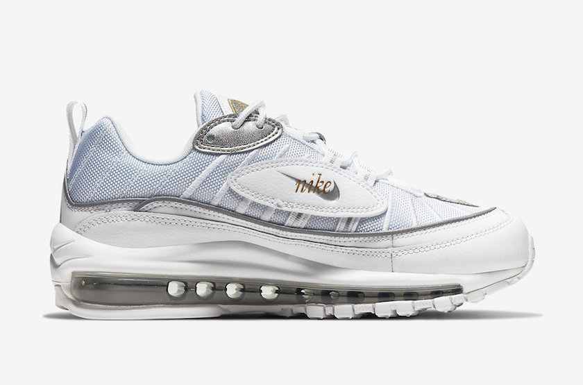 Nike Air Max 98 White Gold Silver CT2547-100发售日期
