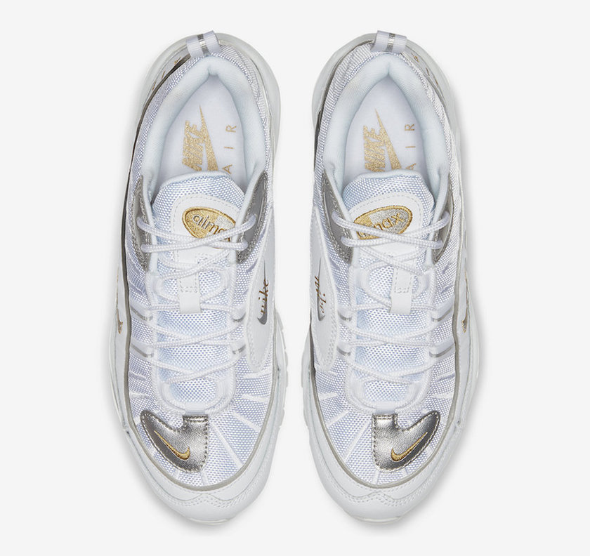 Nike Air Max 98 White Gold Silver CT2547-100发售日期