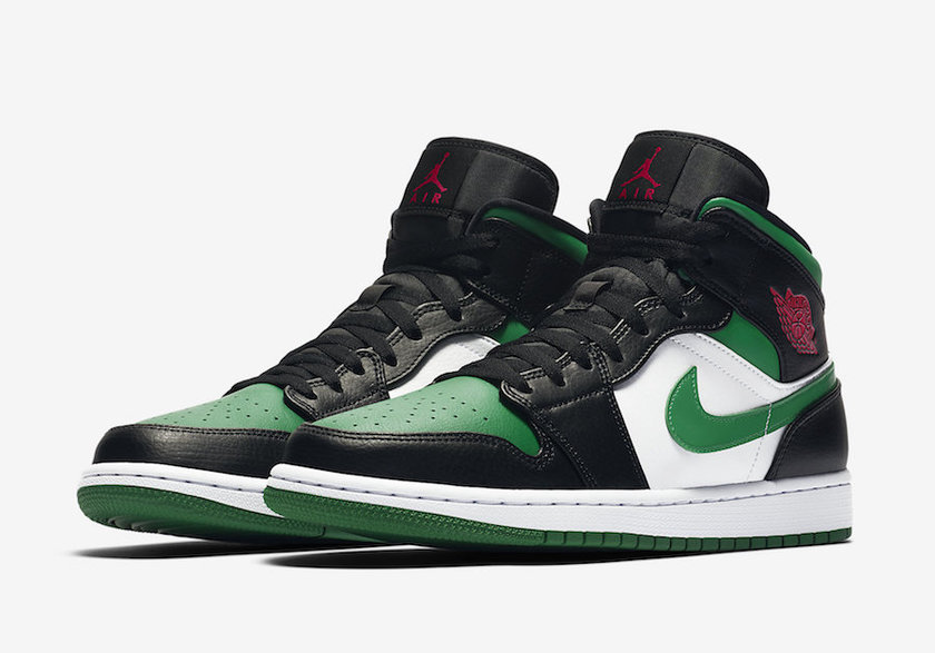 Air Jordan 1 Mid Pine Green Toe 554724-067åå:registered:æ¥æ