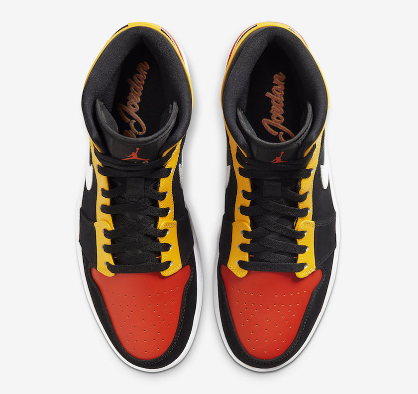 Air Jordan 1 Mid SE Black Amarillo Team Orange 852542-087åå:registered:æ¥æ