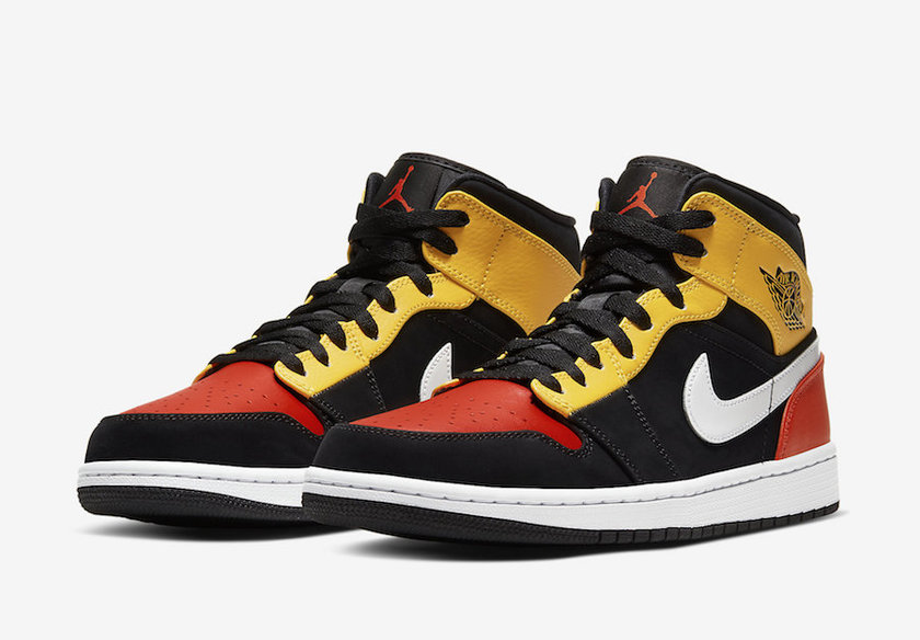 Air Jordan 1 Mid SE Black Amarillo Team Orange 852542-087åå:registered:æ¥æ