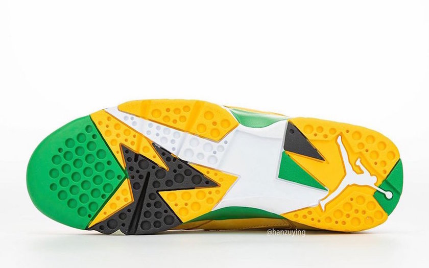 Air Jordan 7 Oregon Ducks Yellow Green PE
