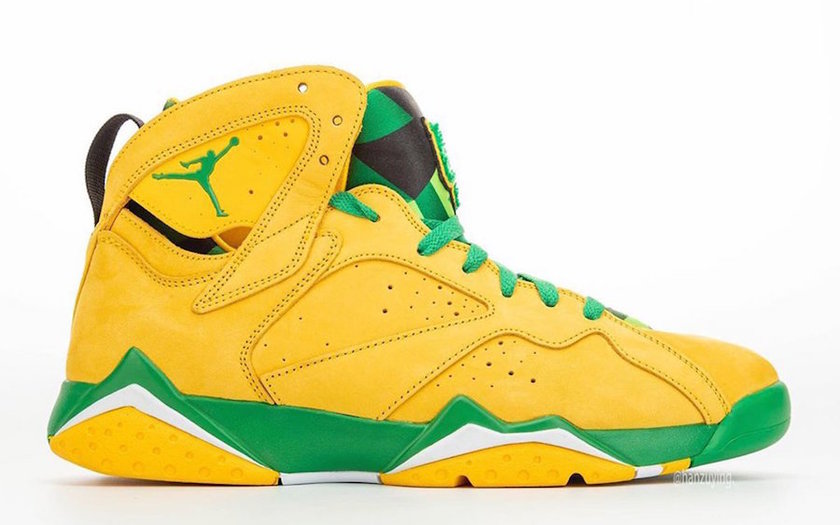 Air Jordan 7 Oregon Ducks Yellow Green PE