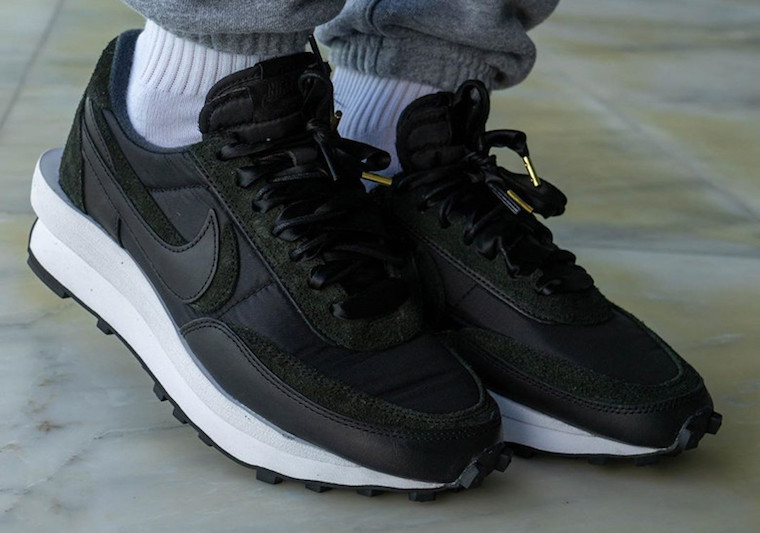 sacai Nike LDWaffle Black Nylon BV0073-002 Release Date On-Feet