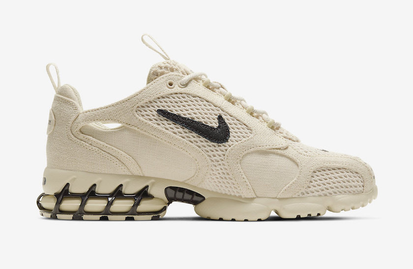 Stussy Nike Air Zoom Spiridon Caged Fossil CQ5486-200 Release Date