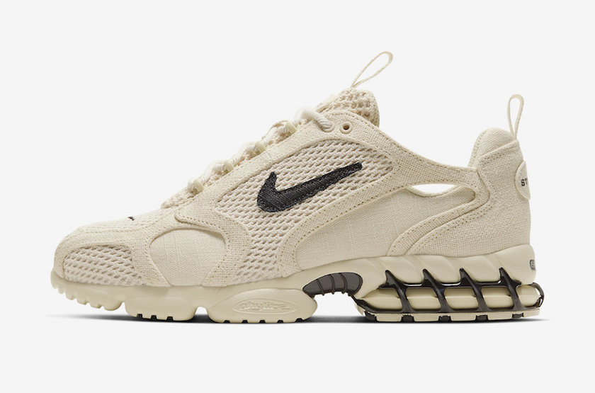 Stussy Nike Air Zoom Spiridon Caged Fossil CQ5486-200 Release Date