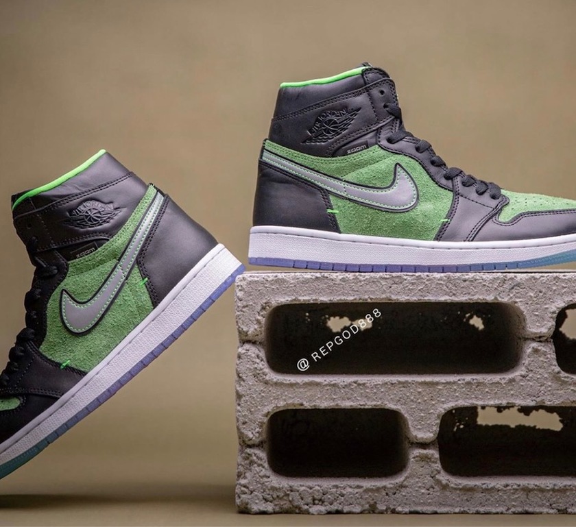 Air Jordan 1 High Zoom Black Green CK6637-002åå:registered:æ¥æ