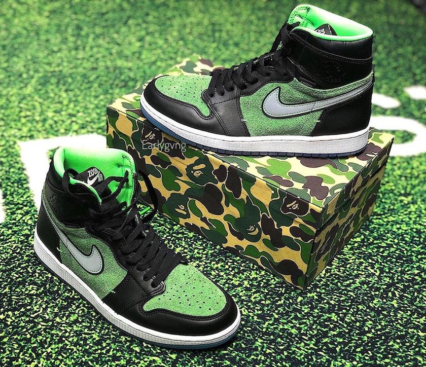 Air Jordan 1 Zoom Black Rage Green CK6637-002åå:registered:æ¥æ