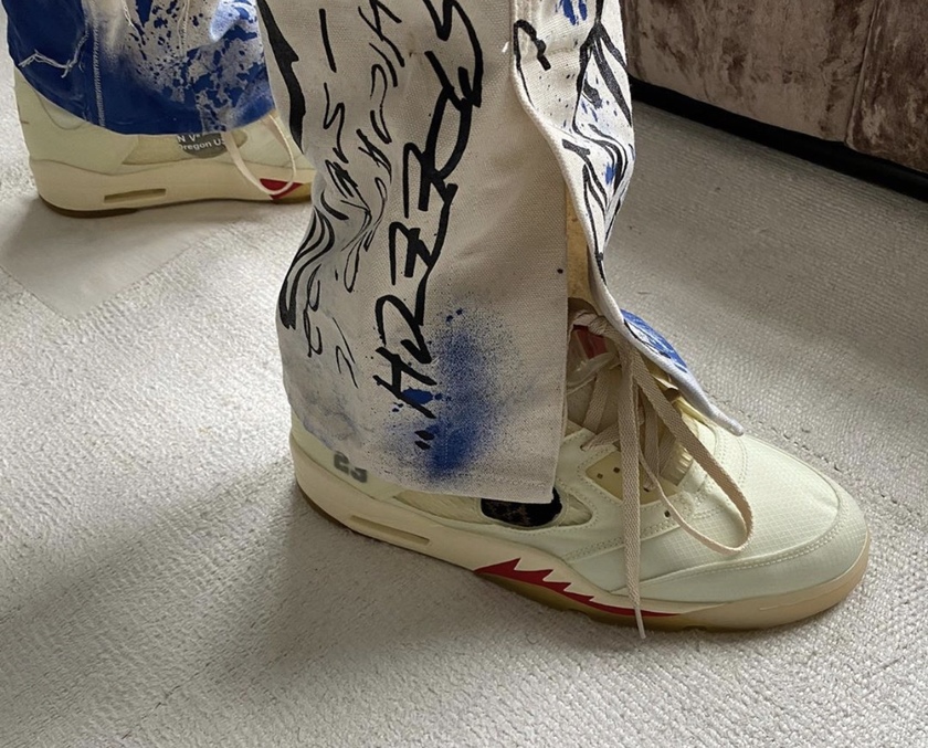 Off-White Air Jordan 5 Sail Red Silver CT8480-100 Release Date