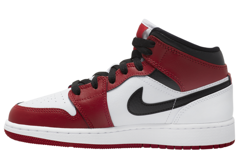 Air Jordan 1 Mid GS White Gym Red Black 554725-173åå:registered:æ¥æ