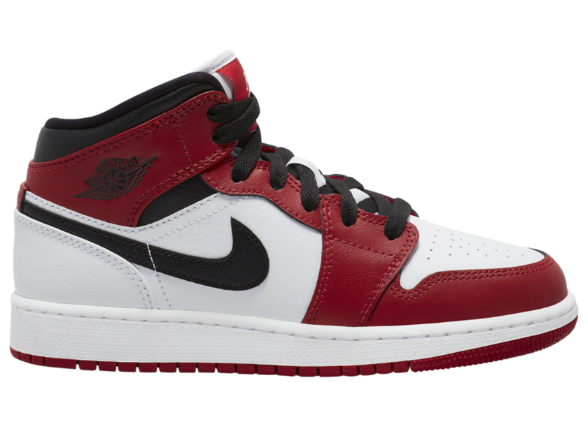 Air Jordan 1 Mid GS White Gym Red Black 554725-173åå:registered:æ¥æ