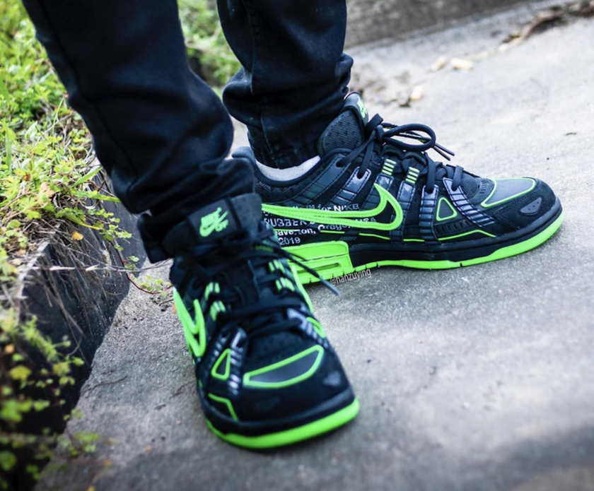 Off-White Nike Air Rubber Dunk Green Strike CU6015-001 Release Date On-Feet