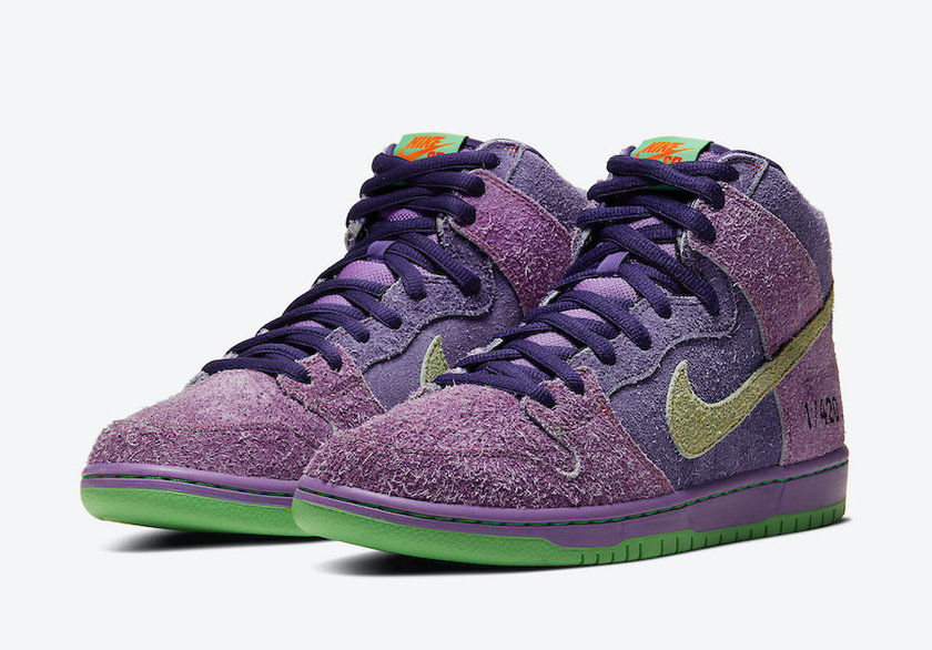Nike SB Dunk High 420 Purple Skunk CW9971-500åå:registered:æ¥æ