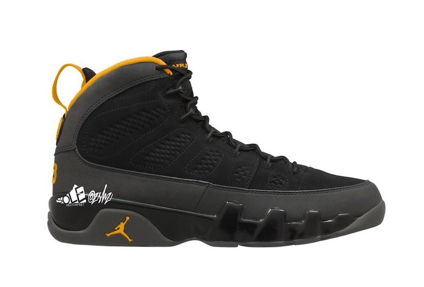 Air Jordan 9 Black Dark Charcoal University Gold CT8019-070åå:registered:æ¥æ