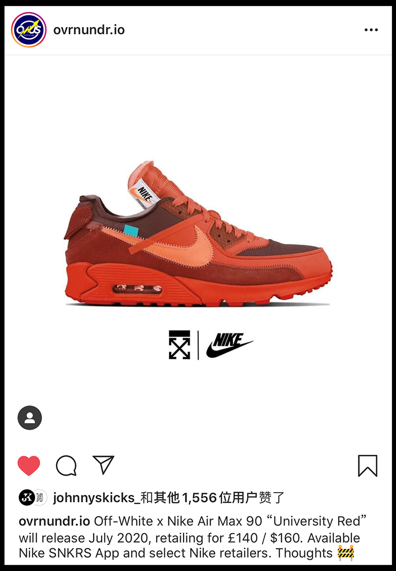 OFF-WHITE,OW,Nike,Air Max 90,U  OFF-WHITE èååææ°æ¬¾ï¼çº¢è² Air Max 90 å°äºä¸æåå:registered:ï¼