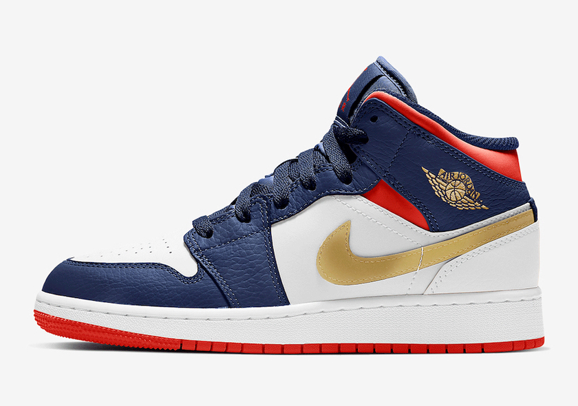 Air Jordan 1 Mid GS Olympic USA BQ6931-104åå:registered:æ¥æ