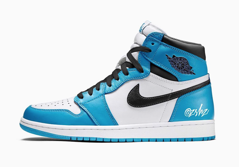 Air Jordan 1 White University Blue Black 555088-134åå:registered:æ¥æ