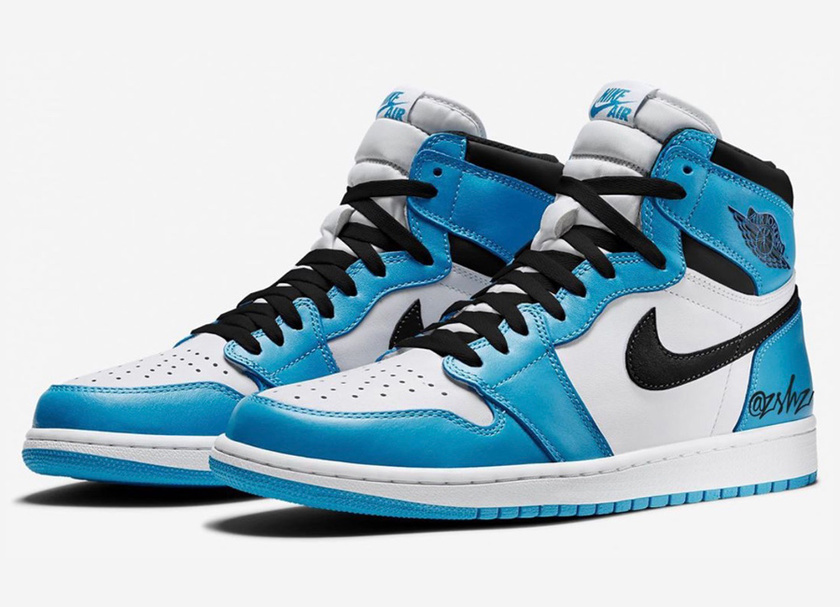 Air Jordan 1 White University Blue Black 555088-134åå:registered:æ¥æ
