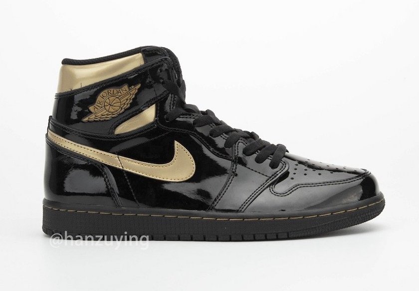Air Jordan 1 Black Metallic Gold Patent Leather 555088-032 Release Date