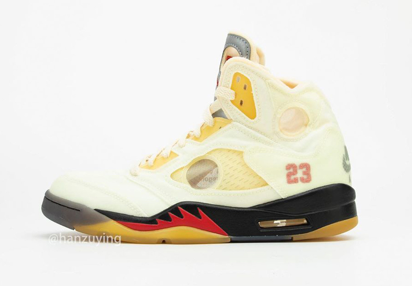 Off-White Air Jordan 5 Sail Fire Red DH8565-100 Release Date Pricing