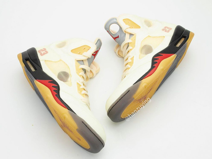 Off-White Air Jordan 5 Sail Fire Red DH8565-100 Release Date Pricing