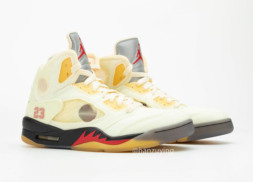 Off-White Air Jordan 5 Sail Fire Red DH8565-100 Release Date Pricing