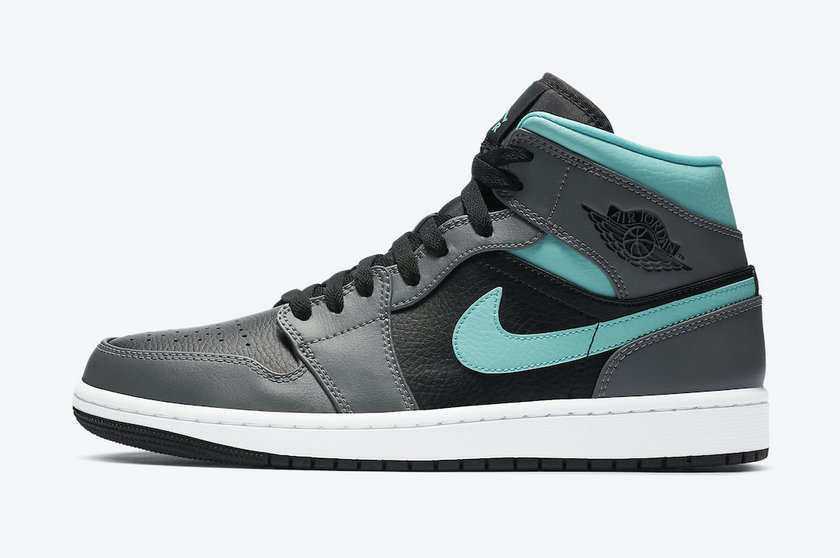 Air Jordan 1 Mid Black Grey Aqua Blue 554724-063åå:registered:æ¥æ