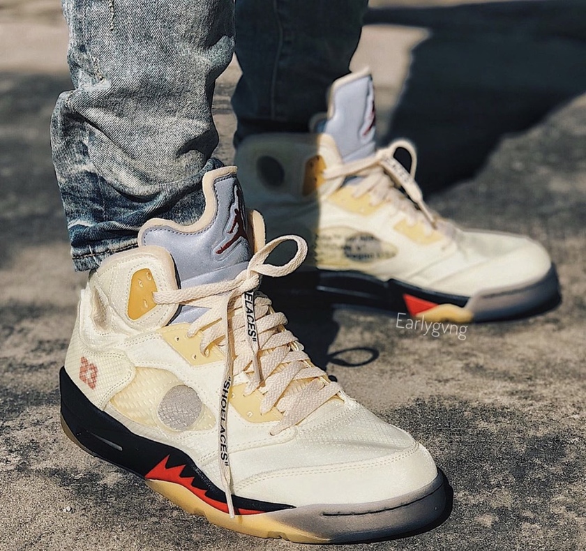 ç°ç½è²Air Jordan 5 Sail Fire Red DH8565-100åå:registered:æ¥æ