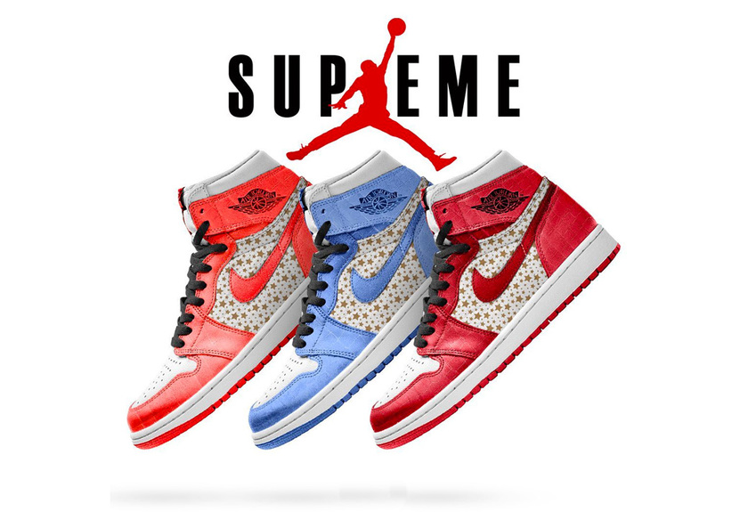 Supreme,Air Jordan 1,AJ1  Supreme 终于要跟 AJ1 联名了！这样的设计肯定能火！