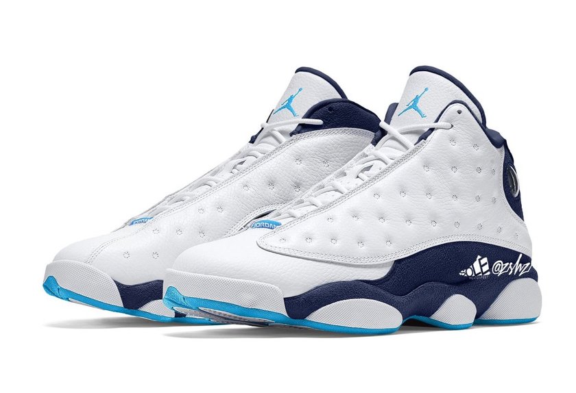 Air Jordan 13 White Obsidian Dark Powder Blue 414571-144åå:registered:æ¥æ