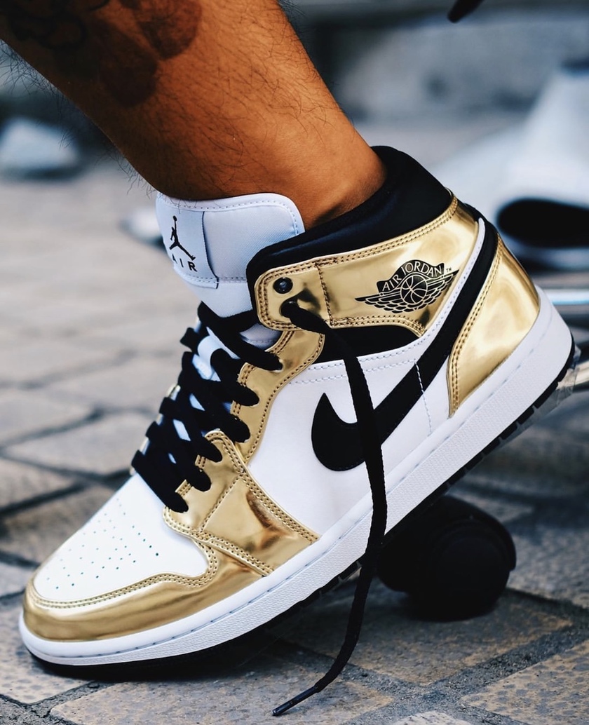 Air Jordan 1 Mid White Metallic Gold DC1419-700åå:registered:æ¥æ