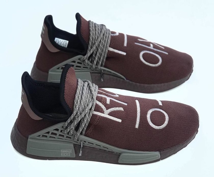 Pharrell adidas NMD Hu Burgundy Gray 2020åå:registered:æ¥æ